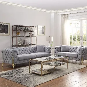 Amerikan tarzı büyük ev antika ev lobi otel mobilya oturma odası takımı klasik kombinasyonu kadife kanepe