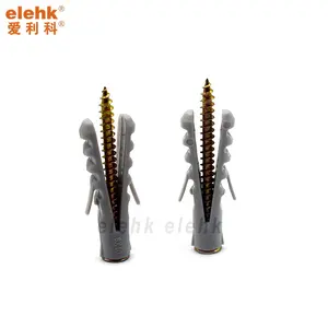 Elehk PA/PE tường Neo cá mập đầu nhựa Neo mặt đất Neo 8*40 mét tường cắm cho bê tông Sản xuất tại Trung Quốc