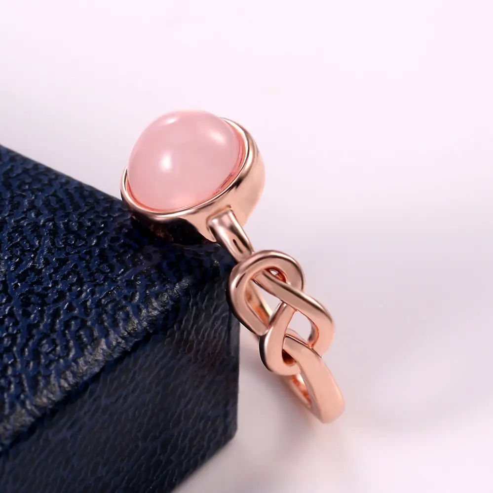 Mode Vielseitiger rosa Mondschein stein Damen ring