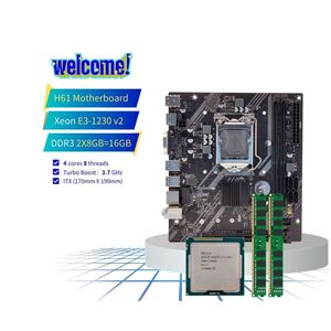 Kit combinado de placa base PANDL H61 Tarjeta Madre ITX Placa base Xeon E3 1230 V2 <span class=keywords><strong>DDR3</strong></span> 2X8GB 1600MHz H61 placa base - Product Image 1
