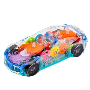 Tik Tok Net Red Same Style Children's Transparent Universal Car Luminous Gear Concept Car Music Rotating Electric Toy