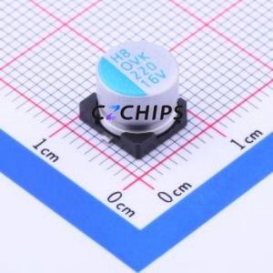 Condensador Sólido SMD OVK221M1CTR-0807, D8xL6.7mm (Capacitancia: 220uF) (Precisión: 20%) (Voltaje Nominal: 16V) - Product Image 1