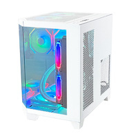 Boîtier PC ATX Pcooling avec panneau latéral en verre trempé ouvrable, meuble de bureau pour tour d'ordinateur de jeu
