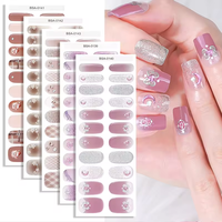 Vente en gros de vernis à ongles en gel sans UV de qualité salon, personnalisé, 3D, diamant, caoutchouc souple, sans HEMA, autocollants pour ongles, enveloppes pour ongles en gel sans UV