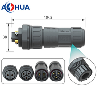 AOHUA M29 câble d'alimentation extérieur fil vis mâle femelle étanche 2 broches prise électrique