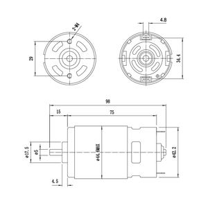 <span class=keywords><strong>Motor</strong></span> <span class=keywords><strong>DC</strong></span> Micro Brushed de Alta Qualidade RS785 <span class=keywords><strong>24V</strong></span> 4971RPM 28.37W para Eletrodomésticos e Bomba de Água - Product Image 5