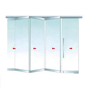 Portes pliantes en verre sans cadre de style moyen, cadre en aluminium, pour patio, bureau, salle de réunion, cloison - Product Image 1