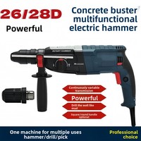 Marteau perforateur rotatif multifonction 26/28 mm à plusieurs vitesses, marche avant et arrière, brise-roche électrique