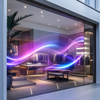 Écran LED souple transparent, film cristallin, affichage mural vidéo, panneau d'affichage numérique ultra-fin pour vitrine de centre commercial