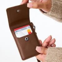 Pochette de petits portefeuilles bracelet personnalisés en usine pour femmes en cuir porte-carte de crédit RFID portefeuille porte-clés pochette de carte d'identité de crédit