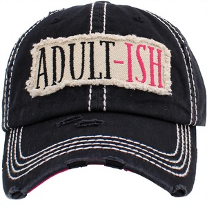 Casquette de baseball vintage à 6 panneaux effet vieilli, brodée, style Dad Hat |   Coton doux brodé vintage pour festivals de musique et voyages - Product Image 1