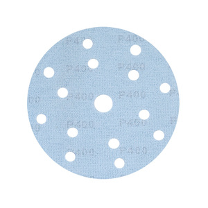 Custom Flocked Sandpaper Disc 6 Inch 18mm Hole Adhesive Backed <b>White</b> For Polishing - Product Image 3