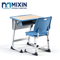 Ensemble Chaise et Table Monoplace Commerciale pour Collège, Mobilier Scolaire en PP, Bureau et Chaise d'Écolier, Salle d'Étude Scolaire