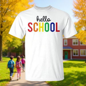 Camiseta Infantil para el Primer Día de Clases, Ropa Promocional con Diseño de Arcoíris para Niños - Product Image 1
