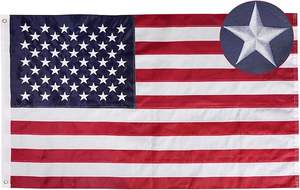 8 x12 רגל דגל אמריקאי מחוץ לנו דגל כבד חיצוני כבד רקומים פסים תפורים כוכבים רקומים עם קסדות פליז - Product Image 5