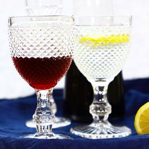 European Embossed Stemmed <b>Wine</b> Glass Multicolor Vintage <b>Goblet</b> Ideal for Wedding Ceremony Home Bar Daily Drinking Table Decor - Product Image 1