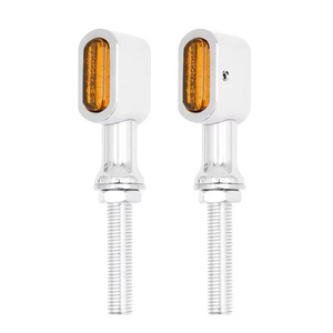 Motorcycle Mini Bolt <b>LED</b> Turn Signal Brake Running <b>Light</b> For Harley Road King Fatboy Touring Glide 3/4 <b>Wire</b> Black Chrome Amber - Product Image 6