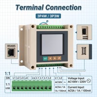 Medidor de Energía Trifásico de 4 Circuitos para Riel DIN Ydkz KGW2050, RS485 Modbus-RTU Clase 0.5, Pantalla LCD, 5A, 0-999999.9kWh