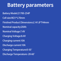 Batterie Li-ion cylindrique Blusenergy 21700-2S4P 7.4V 20000mAh haute capacité rechargeable avec BMS pour drones UAV et caméras de vidéosurveillance – Approvisionnement direct usine