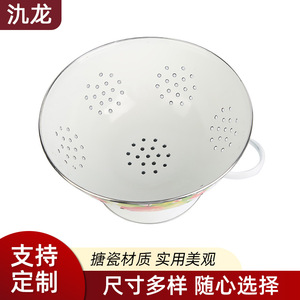 Jiu Long Enamel Fruit Basket Round With Apple Pattern For Kitchen Use - Product Image 2