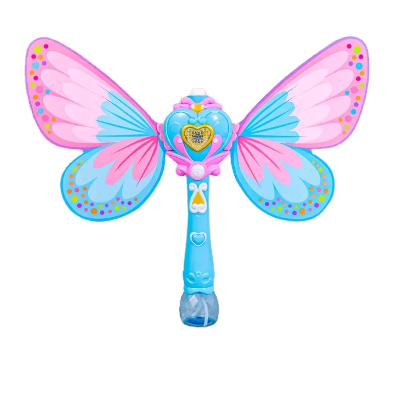 Party bubble machine toy Electric Fairy Butterfly bubble wands for kids With Beautiful Sound And colorful Light bubble toys