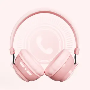 Sibyl headphone de coelho para meninas rosa, headset de coelho com microfone para laptop, rgb, redução de ruído, estéreo, para pc gamer, presente para crianças, sobre orelha