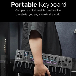 M-VAVE SMK-37 Pro 37-Key <strong>MIDI</strong> <strong>Controller</strong> Built-in Synthesizer <strong>Keyboard</strong> Digital With 16 RGB Pads 8 Knobs 37 Key <strong>MIDI</strong> <strong>Controller</strong> - Product Image 6