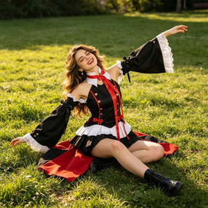 Costume de cosplay <span class=keywords><strong>Seraph</strong></span> <span class=keywords><strong>of</strong></span> <span class=keywords><strong>the</strong></span> <span class=keywords><strong>End</strong></span> Owari No <span class=keywords><strong>Seraph</strong></span> Krul Tepes, uniforme, perruque, <span class=keywords><strong>anime</strong></span>, sorcière, vampire, costume d'Halloween pour filles, polyester - Product Image 3