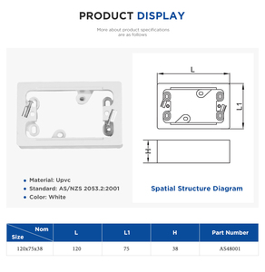 Úc Tiêu chuẩn điện tường chuyển đổi ổ cắm PVC gắn khối - Product Image 5