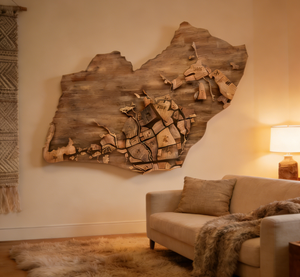 Mapa del Mundo 3D Grande de Madera, Decoración de Pared, Escultura, Arte, Pinturas para el Hogar, Oficina, Espacio Comercial - Product Image 2