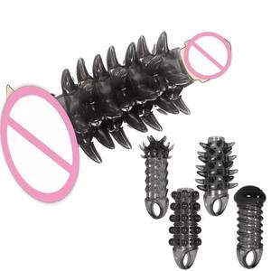 Penjualan Terbaik kualitas tinggi tali realistis dildo silikon TPE dapat digunakan kembali bertitik ekstra lembut karet kondom <span class=keywords><strong>Penis</strong></span> tahan air - Product Image 4