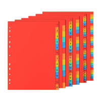 Archivador A4 de papelería de oficina personalizado, separador de índice de Color, Pestaña de plástico, separador de índice de hojas sueltas