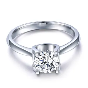 18k 골드 moissanite 결혼 반지 diamantes moissanite 라운드 브릴리언트 컷 1.5 캐럿