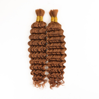 Promo Panas! 100% Rambut Asli Remy 18 Inci, Kepang Boho India Tanpa Ikatan, Rambut Gelombang Dalam untuk Ekstensi Rambut