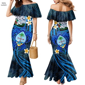 Personalizable Guahan mar tortuga estilo tropical <span class=keywords><strong>Hafa</strong></span> Adai Guam sirena vestido de fiesta - Product Image 1