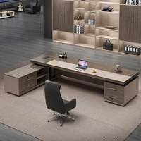 Mobili per ufficio tavolo da ufficio Manager CEO di lusso scrivania moderna a forma di L per mobili da ufficio