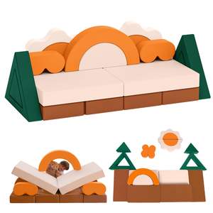 أريكة لعب فوم حديثة 18 من موضوع الغابة/أريكة أطفال وحدات للأطفال منطقة لعب ناعمة مجموعة أريكة أطفال إسفنجية ميموري فوم أريكة لعب للأطفال - Product Image 1