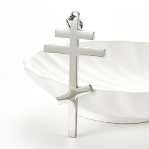 Colar Masculino de Aço Inoxidável com Pingente Cruz Ortodoxa - Crucifixo Religioso Moderno da Rússia e Ucrânia, Amuleto de Igreja, Não Oxida, Presente - Product Image 3