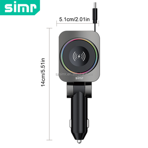 Cargador Inalámbrico 3 en 1 Simr, Cargador de Coche Retráctil, Carga Rápida PD30W QC3.0, Cargador de Coche con USB Tipo-C para <span class=keywords><strong>Apple</strong></span> <span class=keywords><strong>Watch</strong></span> - Product Image 6