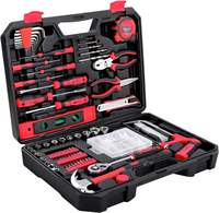 Kit d'outils complet de 81 pièces pour la maison, la quincaillerie, le vélo et la mécanique automobile, avec mallette de rangement, assortiment de quincaillerie domestique