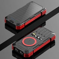 Batterie externe solaire pour la randonnée en plein air, 20000mAh, charge rapide PD22.5W, charge sans fil 15W, USB Type-C, écran LED, chargeur d'urgence portable