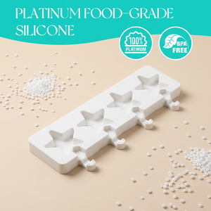 แม่พิมพ์ไอศกรีมซิลิโคน SILIKOLOVE แบบกำหนดเอง 4 ช่อง รูปดาว <span class=keywords><strong>ส</strong></span>ำหรับทำขนม LFGB Platinum ไม่ติดกระทะ ปลอด<span class=keywords><strong>ส</strong></span>าร BPA - Product Image 2