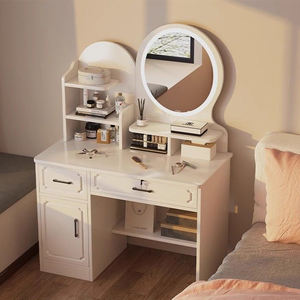 Lighted Mirror Makeup <strong>Dressing</strong> Vanity <strong>Table</strong> with Drawers Design Household Bedroom Crystal Luxury Custom Logo Bedroom Furniture - Product Image 5