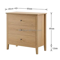 Coffre en bois moderne à 3 tiroirs pour meubles de maison grande capacité économiser de l'espace pour le salon chambre à coucher villa salle à manger hôtel