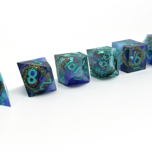 Magnifique jeu <span class=keywords><strong>de</strong></span> dés à noyau liquide RPF sans moisissure, motif tentacule bleu océan, pour <span class=keywords><strong>jeux</strong></span> <span class=keywords><strong>de</strong></span> rôle - Product Image 5