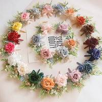 Kain Buatan Artifisial Mawar untuk Dekorasi Pernikahan, Acara Bisnis, Upacara Pembukaan, Boutonniere Tamu, Model Pergelangan Tangan 2448