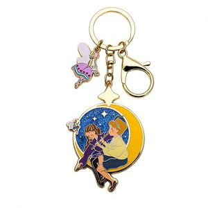 Metal <b>Keychain</b> Pendant Creative Glitter Powder Enterprise Travel Souvenir Small Gift Painted <b>Anime</b> <b>Keychain</b> Ring Design - Product Image 1