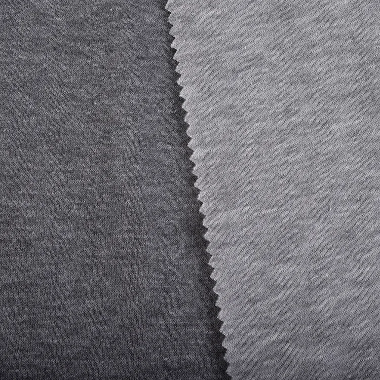 Softy medium weight 250gsm knitted polyester cotton TC brushed french terry hoodie fleece fabric