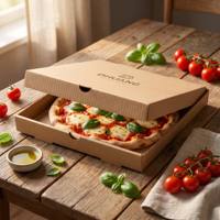 Boîte d'emballage pour pizza Kingwin, différentes tailles, personnalisable avec logo, papier kraft, matériaux recyclés, boîte alimentaire sécurisée, vente en gros pour pizza