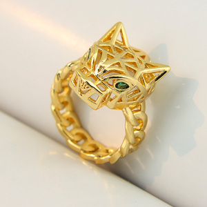 Conjunto de Collar con Colgante de Leopardo Estilo Hip Hop de Lujo, Chapado en Oro de 21k, Gargantillas de Pantera Estilo Punk, Joyería para Fiestas Vintage - Product Image 6